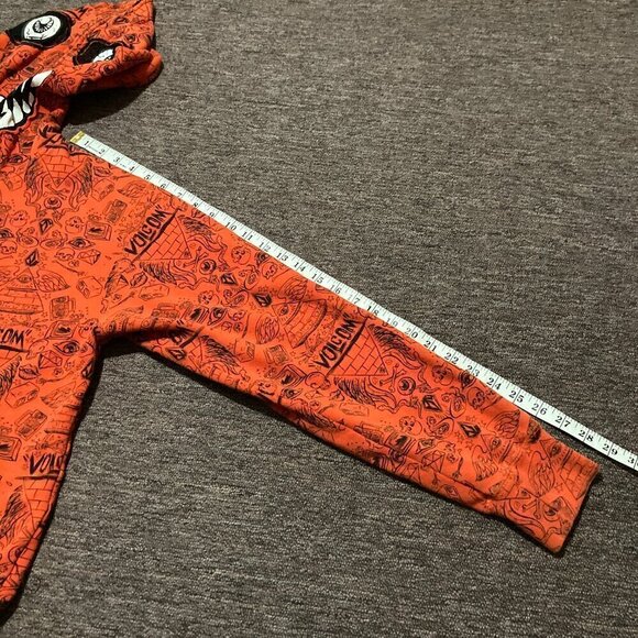Vintage Volcom Ryan Sheckler Orange All Over Print Monster Hoodie S Small - Picture 11 of 12